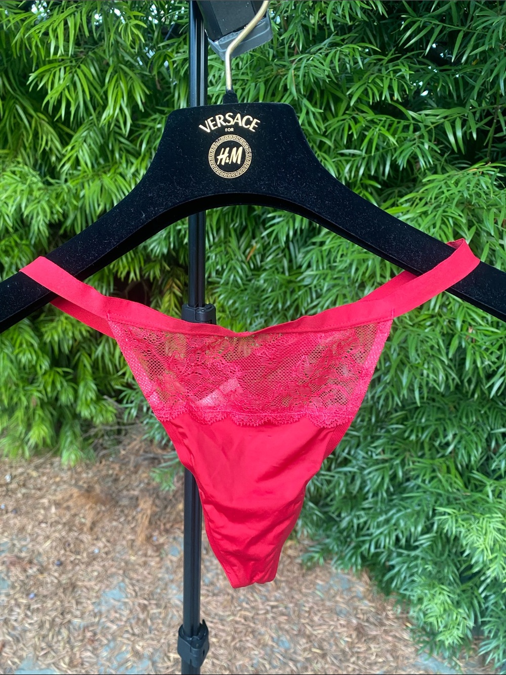Victoria’s Secret Red Lace-Trim Thong